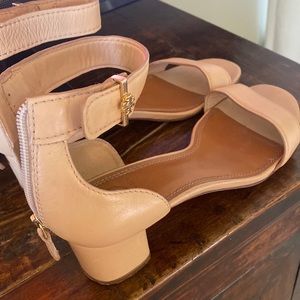 Tory Burch Nude Heels with Ankle Wrap